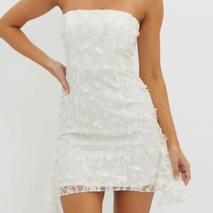 Selfie Leslie Lacynda Strapless Mini Dress White
